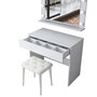 Hanah Home Mesa de Maquillaje con Espejo de 11 Focos y Puff Blanco